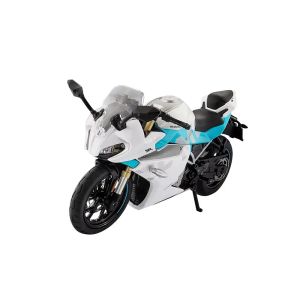 Метален пистов мотор 1:12, бяло-син пистов дизайн, без опаковка