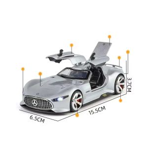 Метална кола Mercedes-Benz Vision GT 1:32 – сребрист със светлини, Без опаковка