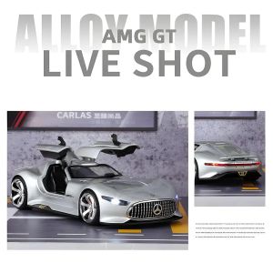 Метална кола Mercedes-Benz Vision GT 1:32 – сребрист със светлини, Без опаковка