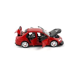 Метална кола Mitsubishi Lancer Evolution 1:24 – червен тунинг, Без опаковка