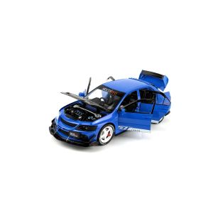 Метална кола Mitsubishi Lancer Evolution 1:24 – син тунинг, Без опаковка