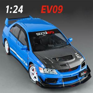 Метална кола Mitsubishi Lancer Evolution 1:24 – син тунинг, Без опаковка