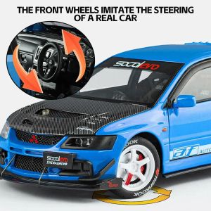 Метална кола Mitsubishi Lancer Evolution 1:24 – син тунинг, Без опаковка