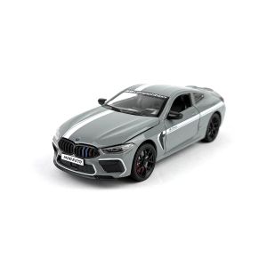 Метална кола BMW M8 Competition 1:24 – сив със спортни линии, Без опаковка