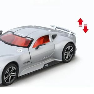 Метална кола Mercedes-Benz AMG Vision GT 1:24 – сребрист с врати тип крило, Без опаковка