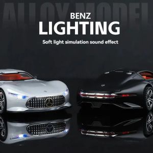Метална кола Mercedes-Benz AMG Vision GT 1:24 – сребрист с врати тип крило, Без опаковка