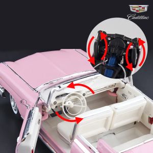 Метален модел Cadillac Eldorado Cabriolet 1:24 – розов ретро, Без опаковка