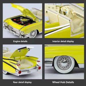 Метален модел Cadillac Eldorado Cabriolet 1:24 – жълт ретро, Без опаковка