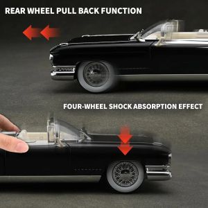 Метален модел Cadillac Eldorado Cabriolet 1:24 – черен ретро, Без опаковка