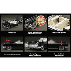 Метален модел Cadillac Eldorado Cabriolet 1:24 – черен ретро, Без опаковка