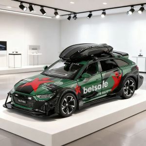 Метална кола Audi RS6 Avant 1:32 – камуфлаж, Зелен, Без опаковка