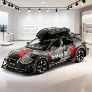 Метална кола Audi RS6 Avant 1:32 – камуфлаж, Сив, Без опаковка