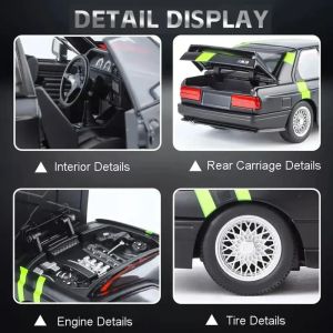 Метална кола BMW M3 E30 1:24 състезателен дизайн, черен, без опаковка