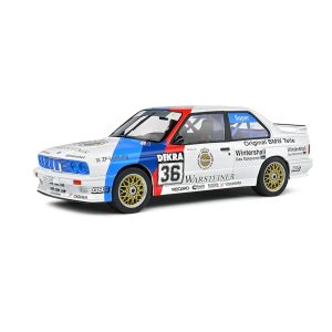 Метална кола BMW M3 E30 1:24 състезателен дизайн, бял, без опаковка