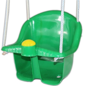 Детска люлка от  пластмаса с въже, Зелена