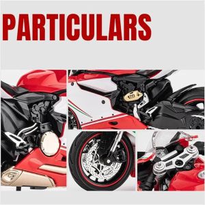 Метален мотор Ducati Panigale 1:12 спортен мотоциклет червен