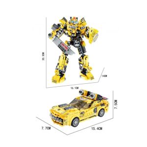 Конструктор робот 2 в 1, Bumblebee стил, 741 части, Жълт спортен автомобил