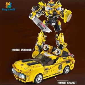 Конструктор робот 2 в 1, Bumblebee стил, 741 части, Жълт спортен автомобил