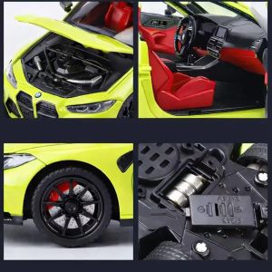 Метална кола BMW M4 Coupe, Неоново зелен, 1:24, Без опаковка