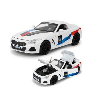 Метална кола BMW Z4 M40i Motorsport, 1:24, Бял, Без опаковка