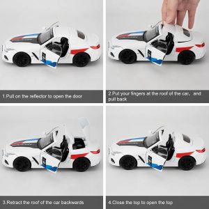 Метална кола BMW Z4 M40i Motorsport, 1:24, Бял, Без опаковка