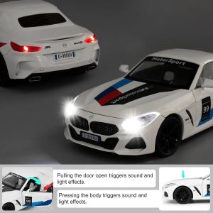 Метална кола BMW Z4 M40i Motorsport, 1:24, Бял, Без опаковка