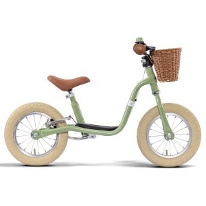Колело за баланс със спирачка и кошничка PUKY LR XL BR CLASSIC в ретро зелен цвят