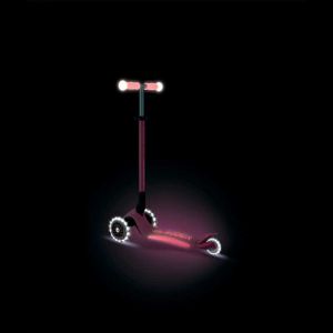 Сгъваема тротинетка със светещи дръжки ELITE GLOW LIGHTS, цвят корал