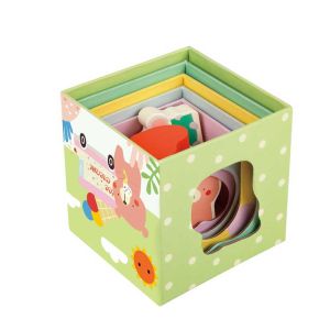Дървени кубчета за подреждане Classic World с горски мотиви