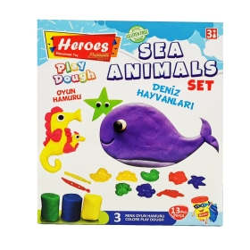 Комплект моделин Heroes, с 3D форми, Морски Животни