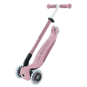Тротинетка със седалка 5 в 1 GLOBBER GO UP DELUXE LIGHTS ECOLOGIC 360° - розова