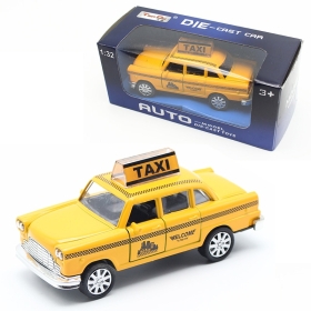 Метална кола такси със светлини и отварящи врати