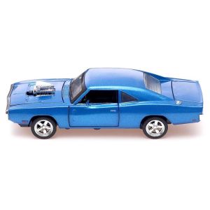 Метален автомобил Dodge Charger Fast & Furious, Die-Cast модел, 1:24, Син, Без опаковка