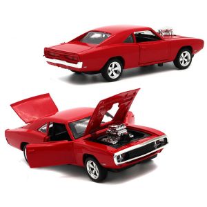 Метален автомобил Dodge Charger Fast & Furious, Die-Cast модел, 1:24, Червен, Без опаковка