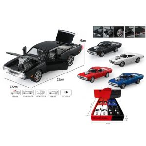 Метален автомобил Dodge Charger Fast & Furious, Die-Cast модел, 1:24, Бял, Без опаковка