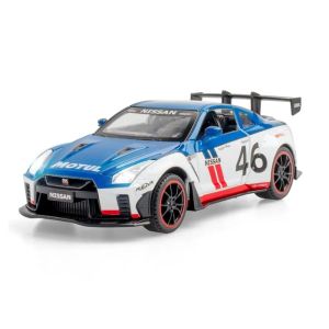 Метален автомобил Nissan GT-R Nismo Racing, Die-Cast модел, 1:22, Бял, Без опаковка