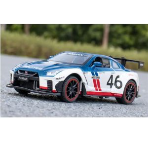 Метален автомобил Nissan GT-R Nismo Racing, Die-Cast модел, 1:22, Бял, Без опаковка