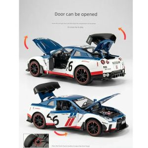 Метален автомобил Nissan GT-R Nismo Racing, Die-Cast модел, 1:22, Бял, Без опаковка