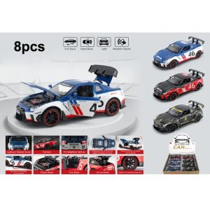 Метален автомобил Nissan GT-R Nismo Liberty Walk, Die-Cast модел, 1:22, Черен, Без опаковка