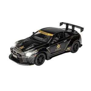Метален автомобил Nissan GT-R Nismo Liberty Walk, Die-Cast модел, 1:22, Черен, Без опаковка