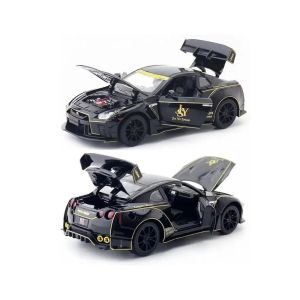 Метален автомобил Nissan GT-R Nismo Liberty Walk, Die-Cast модел, 1:22, Черен, Без опаковка