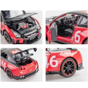 Метален автомобил Nissan GT-R Nismo Liberty Walk, Die-Cast модел, 1:22, Червен, Без опаковка