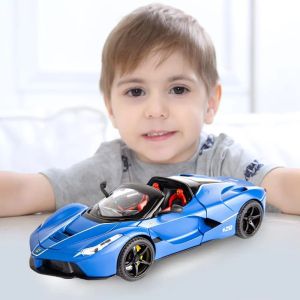 Метален автомобил Ferrari LaFerrari Aperta, Die-Cast модел, 1:22, Син, Без опаковка