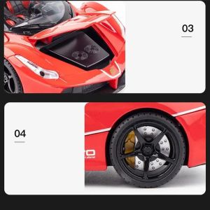Метален автомобил Ferrari LaFerrari Aperta, Die-Cast модел, 1:22, Червен, Без опаковка