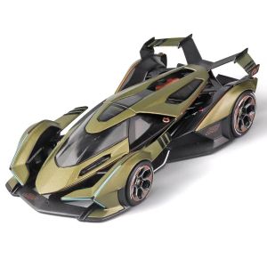 Метален автомобил Lamborghini V12 Vision GT, Die-Cast модел, 1:24, Златист, Без опаковка