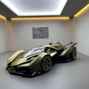 Метален автомобил Lamborghini V12 Vision GT, Die-Cast модел, 1:24, Златист, Без опаковка