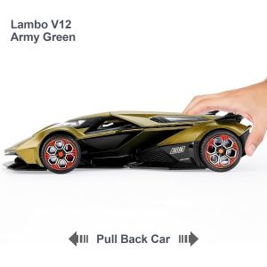 Метален автомобил Lamborghini V12 Vision GT, Die-Cast модел, 1:24, Златист, Без опаковка
