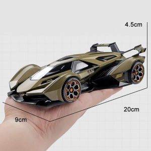 Метален автомобил Lamborghini V12 Vision GT, Die-Cast модел, 1:24, Златист, Без опаковка