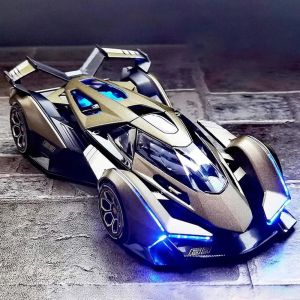 Метален автомобил Lamborghini V12 Vision GT, Die-Cast модел, 1:24, Златист, Без опаковка