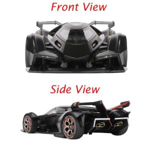 Метален автомобил Lamborghini V12 Vision GT, Die-Cast модел, 1:24, Черен, Без опаковка